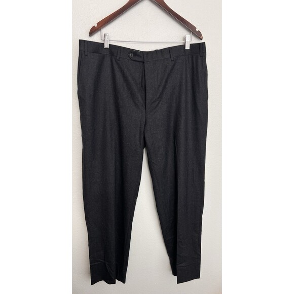 Canali Men’s 38x29 Tessuto Gray 100% Wool Flat Front Dress Pants Made In Italy - Picture 1 of 7